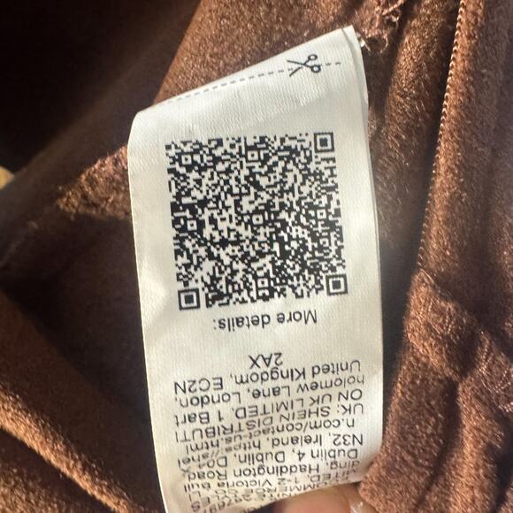 WEST FADE Velvet Lace Up Crop Top Brown Tie Front Asymmetrical Tie Sleeve S NWT - Picture 4 of 6